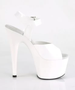 Pleaser Direct Larger Size Shoes Adore 708N White TPU Vegan Platform Heels
