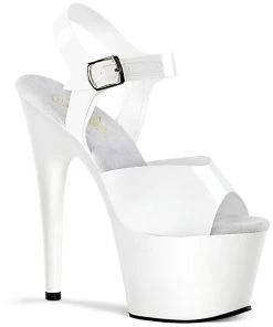 Pleaser Direct Larger Size Shoes Adore 708N White TPU Vegan Platform Heels