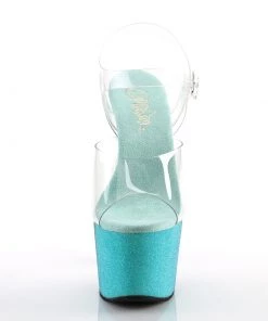 Pleaser Direct Larger Size Shoes Adore 708OMB Aqua Blue Ombre Platforms
