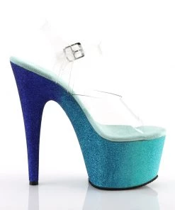 Pleaser Direct Larger Size Shoes Adore 708OMB Aqua Blue Ombre Platforms