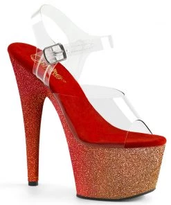 Pleaser Direct Larger Size Shoes Adore 708OMB Red Ombre Platforms
