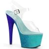 Pleaser Direct Larger Size Shoes Adore 708OMB Aqua Blue Ombre Platforms
