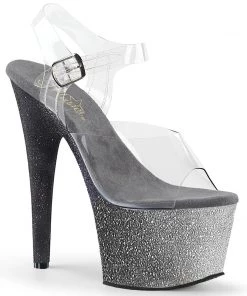 Pleaser Direct Adore 708OMB Silver Ombre Platforms Larger Size Shoes