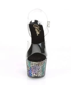 Pleaser Direct Platform Shoes Adore 708SP Holographic Snake Skin Platforms