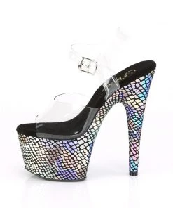 Pleaser Direct Platform Shoes Adore 708SP Holographic Snake Skin Platforms
