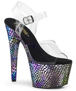 Pleaser Direct Platform Shoes Adore 708SP Holographic Snake Skin Platforms