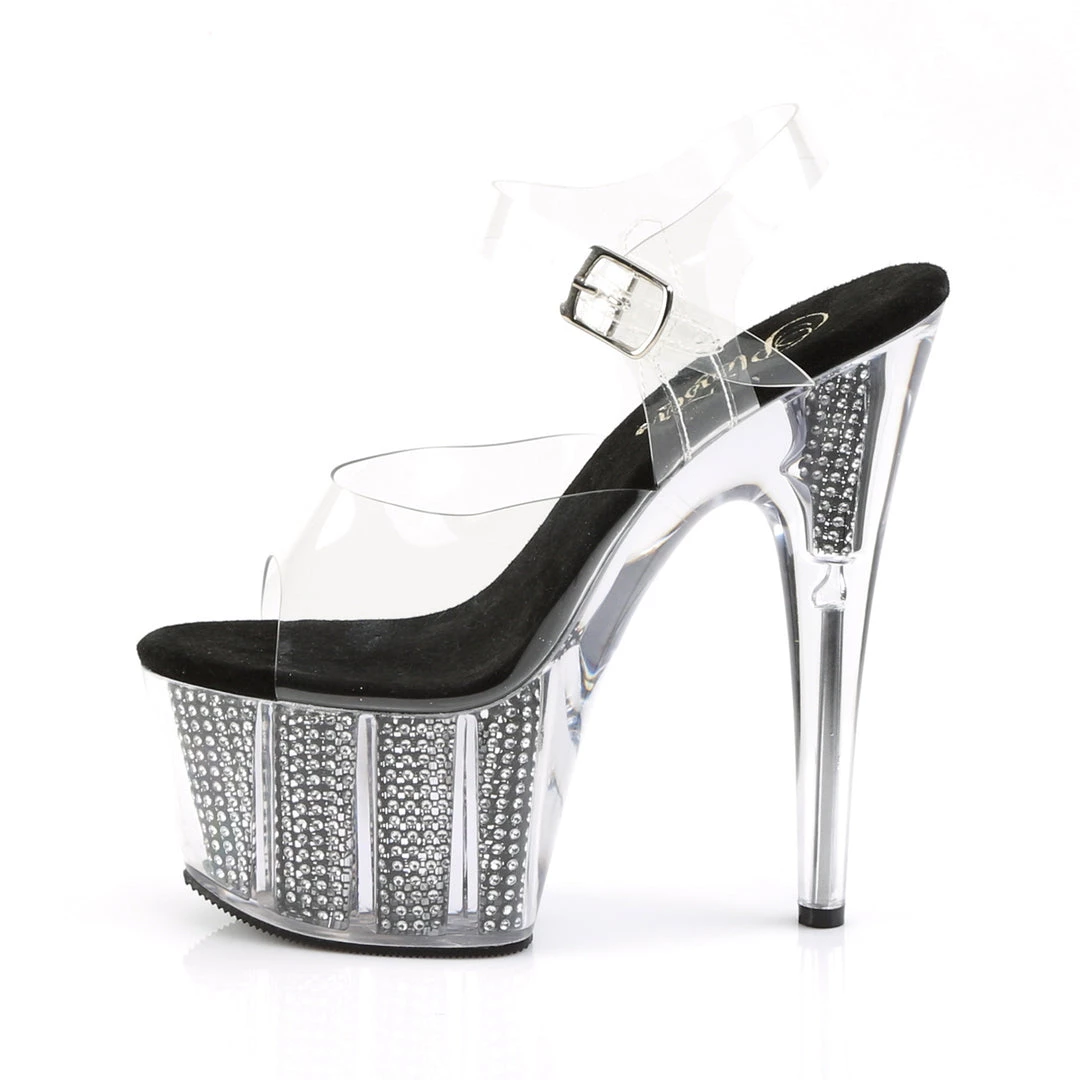 Pleaser Direct Glitter Shoes Adore 708SRS Clear Platforms With Rhinestone Base 3 Pleaser Direct Glitter Shoes Adore 708SRS Clear Platforms With Rhinestone Base