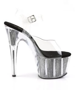 Pleaser Direct Glitter Shoes Adore 708SRS Clear Platforms With Rhinestone Base 9 Pleaser Direct Glitter Shoes Adore 708SRS Clear Platforms With Rhinestone Base