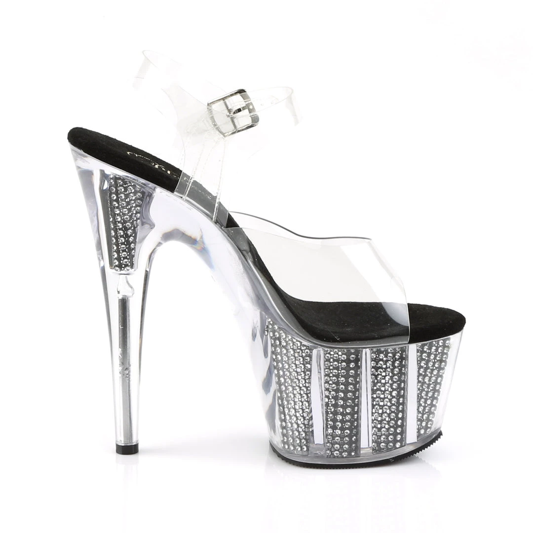 Pleaser Direct Glitter Shoes Adore 708SRS Clear Platforms With Rhinestone Base 5 Pleaser Direct Glitter Shoes Adore 708SRS Clear Platforms With Rhinestone Base