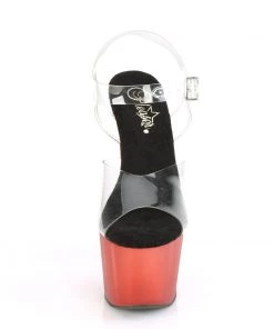 Pleaser Direct Adore 708T Clear Red Platform Platform Shoes