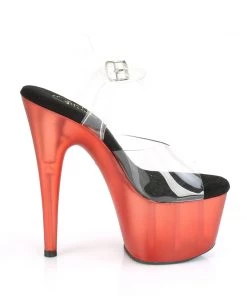 Pleaser Direct Adore 708T Clear Red Platform Platform Shoes 9 Pleaser Direct Adore 708T Clear Red Platform Platform Shoes
