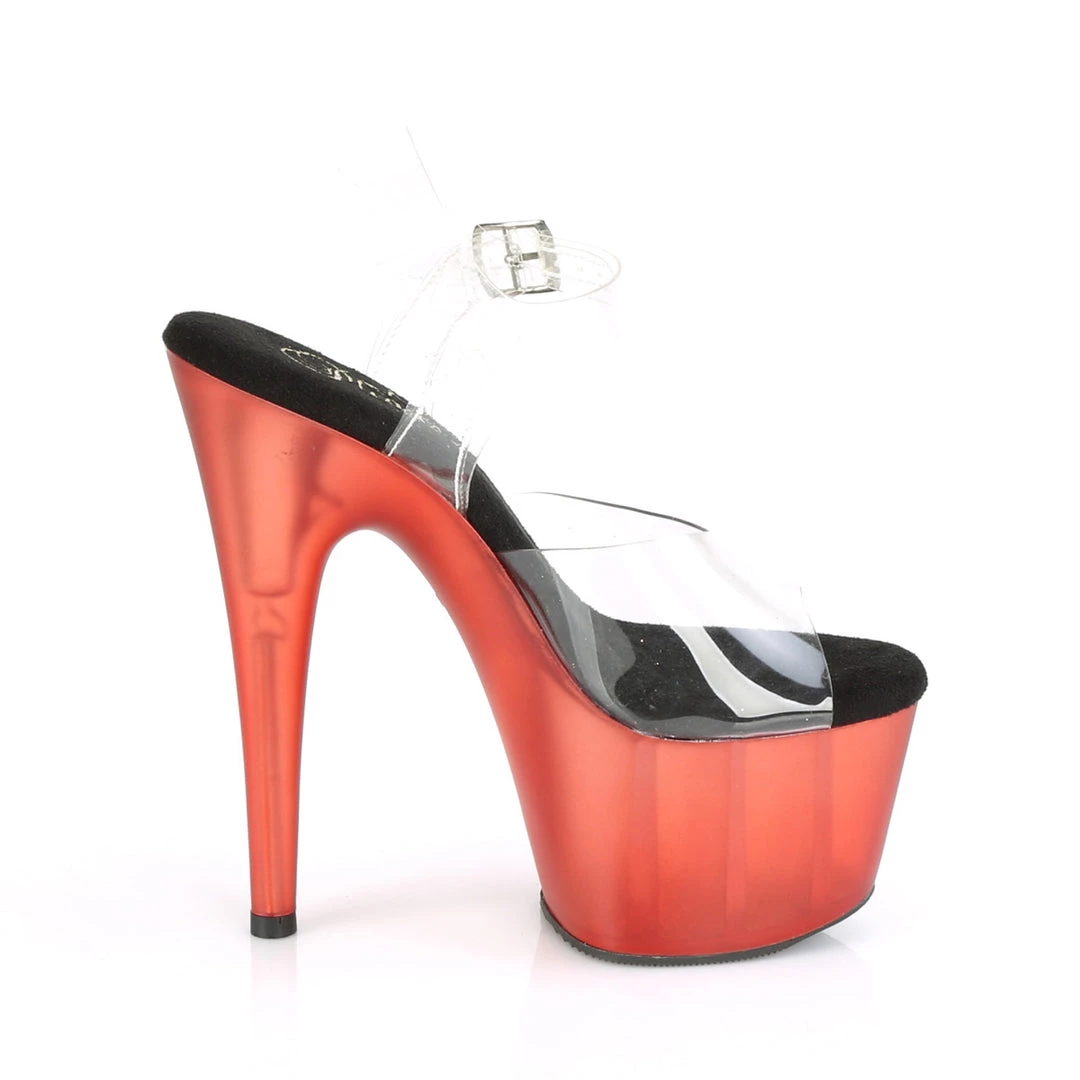 Pleaser Direct Adore 708T Clear Red Platform Platform Shoes 5 Pleaser Direct Adore 708T Clear Red Platform Platform Shoes
