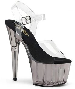 Pleaser Direct Adore 708T Clear Grey Platform