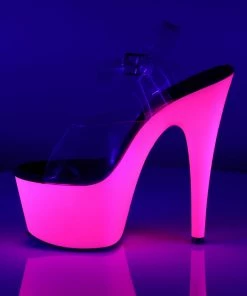 Pleaser Direct Adore 708UV Neon Pink Platforms Larger Size Shoes