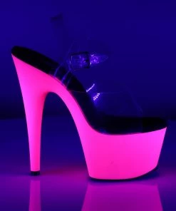 Pleaser Direct Adore 708UV Neon Pink Platforms Larger Size Shoes