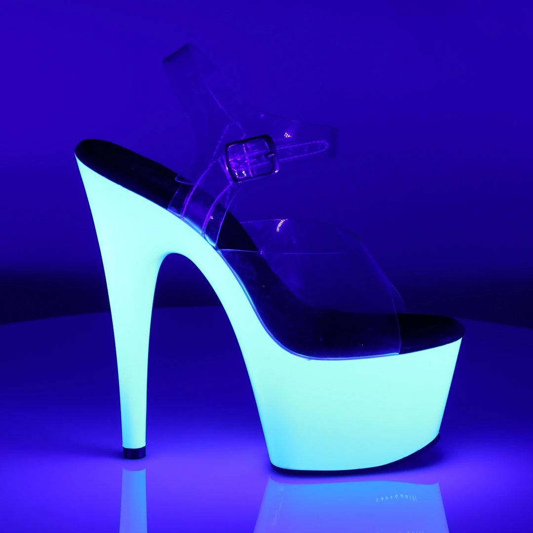 Pleaser Direct Adore 708UV Neon White Platforms 5 Pleaser Direct Adore 708UV Neon White Platforms