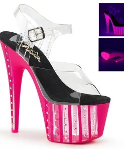Pleaser Larger Size Shoes ADORE 708VLRS Pink Vegan 7" - 7 1/2" Heel
