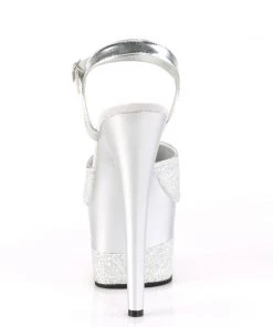 Pleaser Direct Adore 709-2G Silver Glitter Platforms