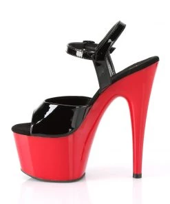 Pleaser Direct Larger Size Shoes Adore 709 Black Patent & Red Platforms