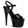 Pleaser Direct Adore 709 Black Patent Platform Heels