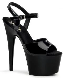 Pleaser Direct Adore 709 Black Patent Platform Heels