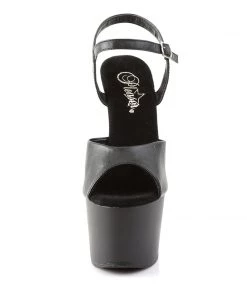 Pleaser Direct Adore 709 Black Faux Leather Platform Heels Larger Size Shoes