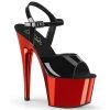 Pleaser Direct Adore 709 Black Patent & Red Chrome Platforms Larger Size Shoes