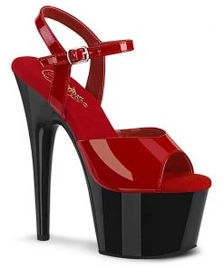 Pleaser ADORE 709 Red / Black Vegan 7" - 7 1/2" Heel