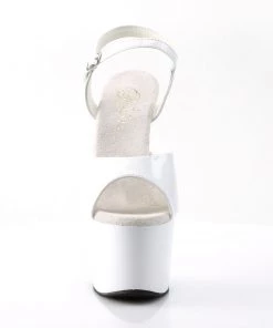 Pleaser Direct Adore 709 White Patent Platform Heels
