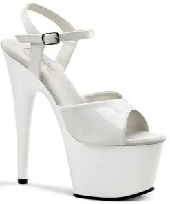 Pleaser Direct Adore 709 White Patent Platform Heels