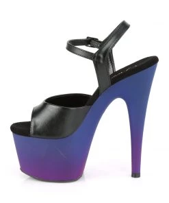 Pleaser Direct Platform Shoes Adore 709BP Black Matte Ombre Platforms