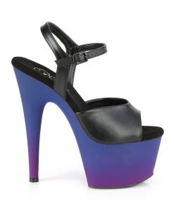Pleaser Direct Platform Shoes Adore 709BP Black Matte Ombre Platforms