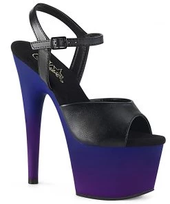 Pleaser Direct Platform Shoes Adore 709BP Black Matte Ombre Platforms