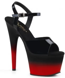 Pleaser Direct Larger Size Shoes Adore 709BR-H Black And Red Platforms