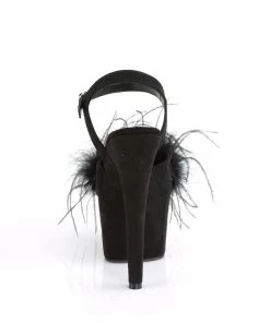 Pleaser Direct Adore 709F Black Marabou Feather Platform Heels Platform Shoes
