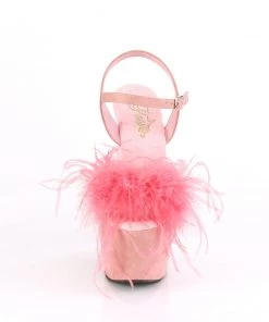 Pleaser Direct Adore 709F Pink Marabou Feather Platform Heels