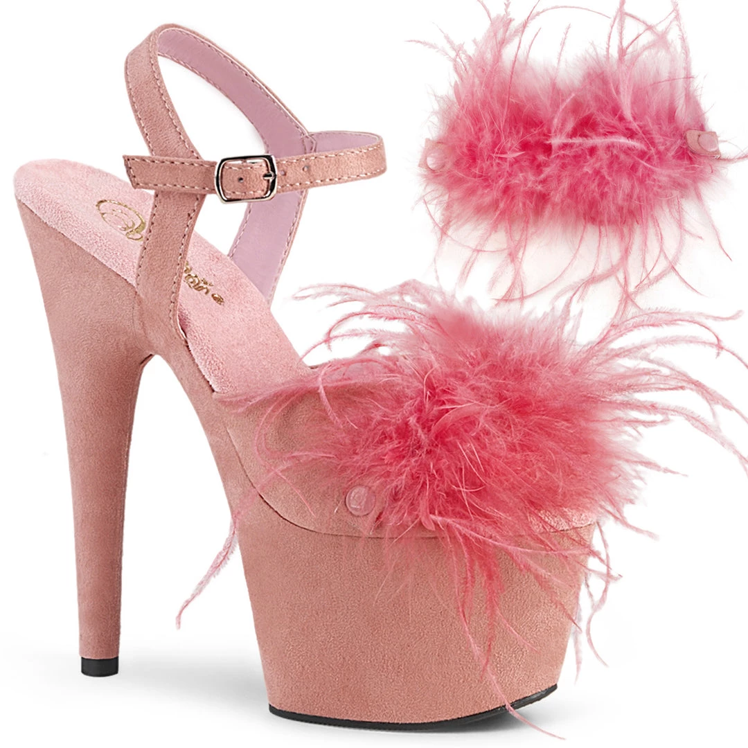Pleaser Direct Adore 709F Pink Marabou Feather Platform Heels 1 Pleaser Direct Adore 709F Pink Marabou Feather Platform Heels