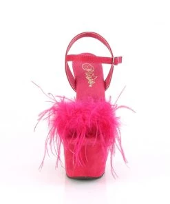 Pleaser Direct Adore 709F Hot Pink Marabou Feather Platform Heels Platform Shoes