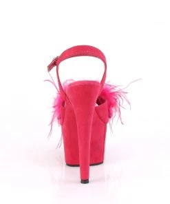 Pleaser Direct Adore 709F Hot Pink Marabou Feather Platform Heels Platform Shoes