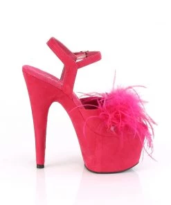 Pleaser Direct Adore 709F Hot Pink Marabou Feather Platform Heels Platform Shoes