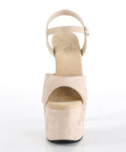 Pleaser Direct Adore 709FS Beige Faux Suede Platforms Platform Shoes
