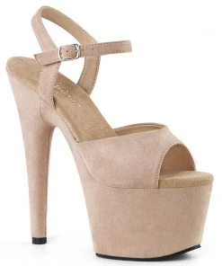Pleaser Direct Adore 709FS Beige Faux Suede Platforms Platform Shoes