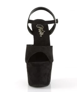 Pleaser Direct Adore 709FS Black Faux Suede Platforms Platform Shoes