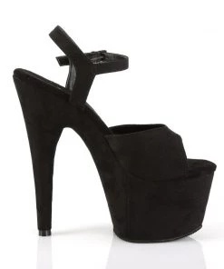 Pleaser Direct Adore 709FS Black Faux Suede Platforms Platform Shoes