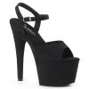 Pleaser Direct Adore 709FS Black Faux Suede Platforms Platform Shoes