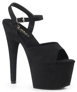 Pleaser Direct Adore 709FS Black Faux Suede Platforms Platform Shoes
