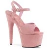 Pleaser Direct Adore 709FS Baby Pink Faux Suede Platforms Platform Shoes