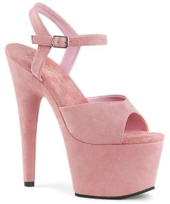 Pleaser Direct Adore 709FS Baby Pink Faux Suede Platforms Platform Shoes
