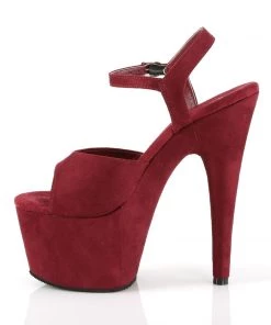 Pleaser Direct Adore 709FS Burgundy Faux Suede Vegan Platforms Platform Shoes
