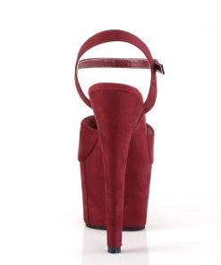 Pleaser Direct Adore 709FS Burgundy Faux Suede Vegan Platforms Platform Shoes